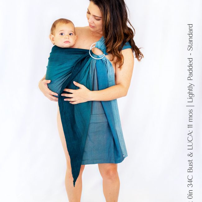 Maya Wrap Ring Sling Lightly Padded Teal Ombre Standard